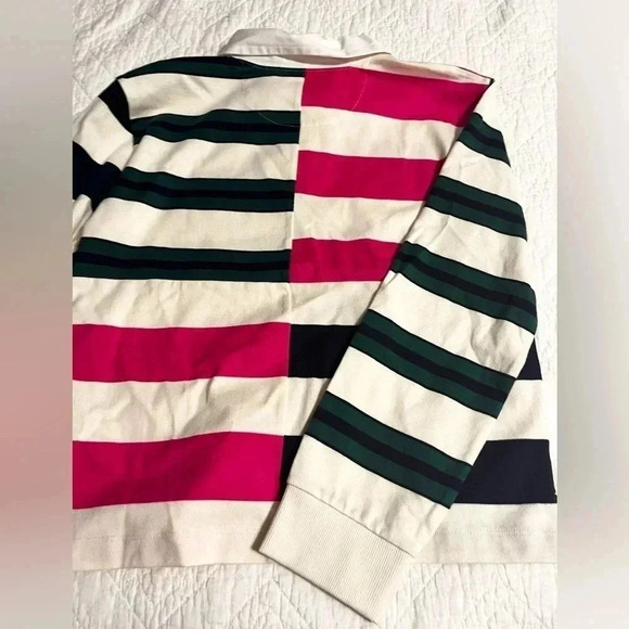 Vineyard Vines Polo Shirt Girls Rugby Pink Green Long Sleeve NWT Size XL - Picture 10 of 11
